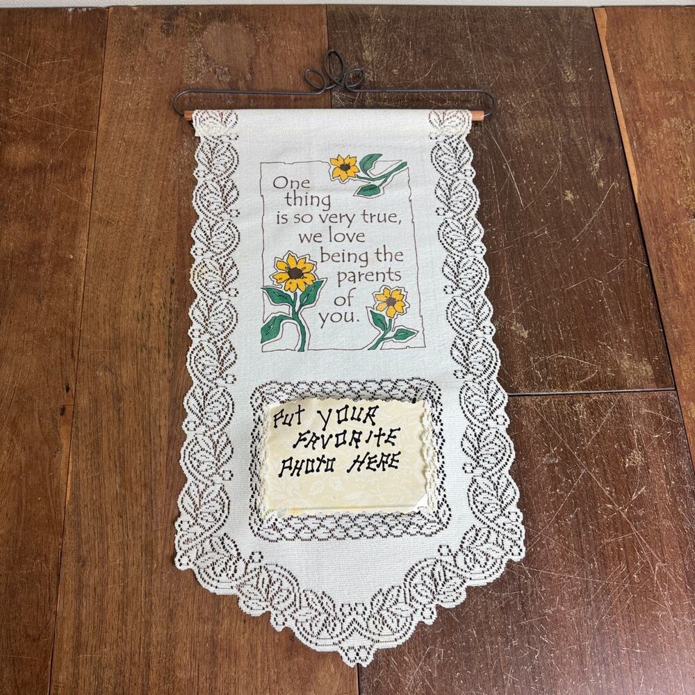 Hanging Doily Style‎ Sunflower Proud Parent Quote 4x6 picture frame Wall Decor